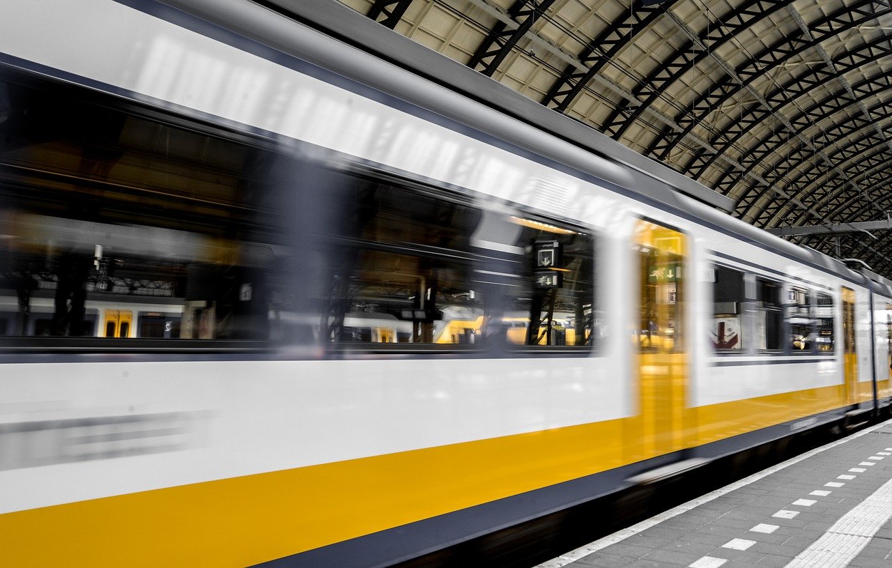 train, speed, in transit